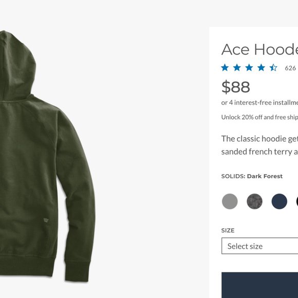 Mack Weldon Other - Mack Weldon Forest Green Hoodie